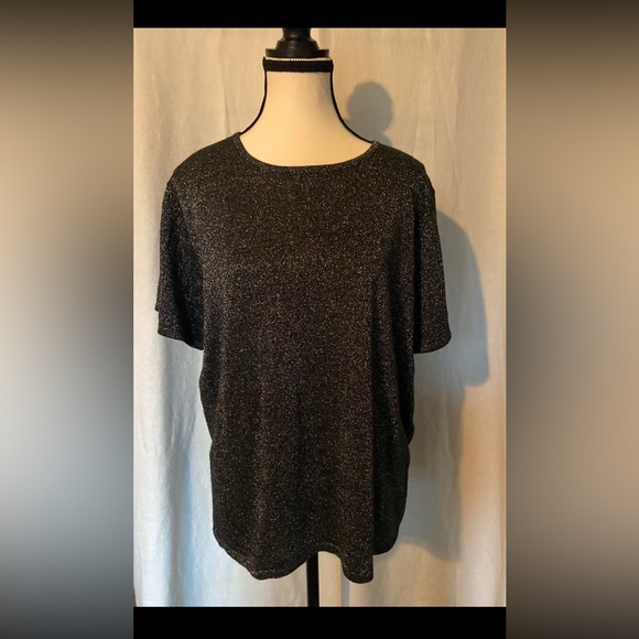 Cardigan Reversible with Ruffles & Matching Shirt Black with Silver Sparkles Lg - Picture 2 of 5